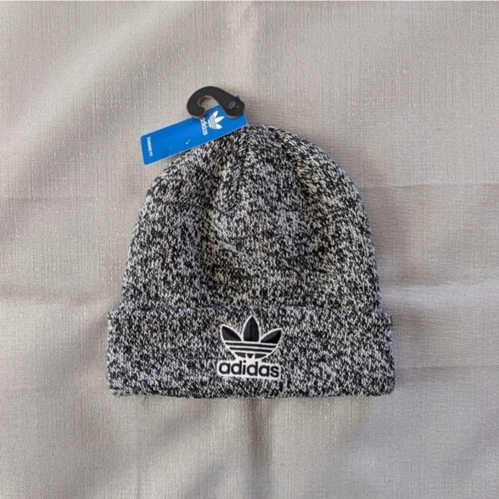 Adidas Black and White Knit Beanie NWT